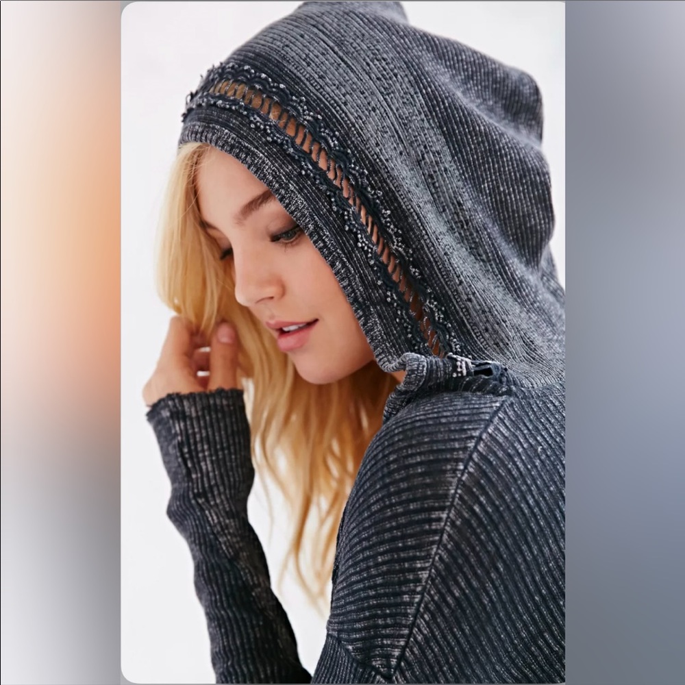 Urban Outfitters Boho Distressed Hooded Sweater